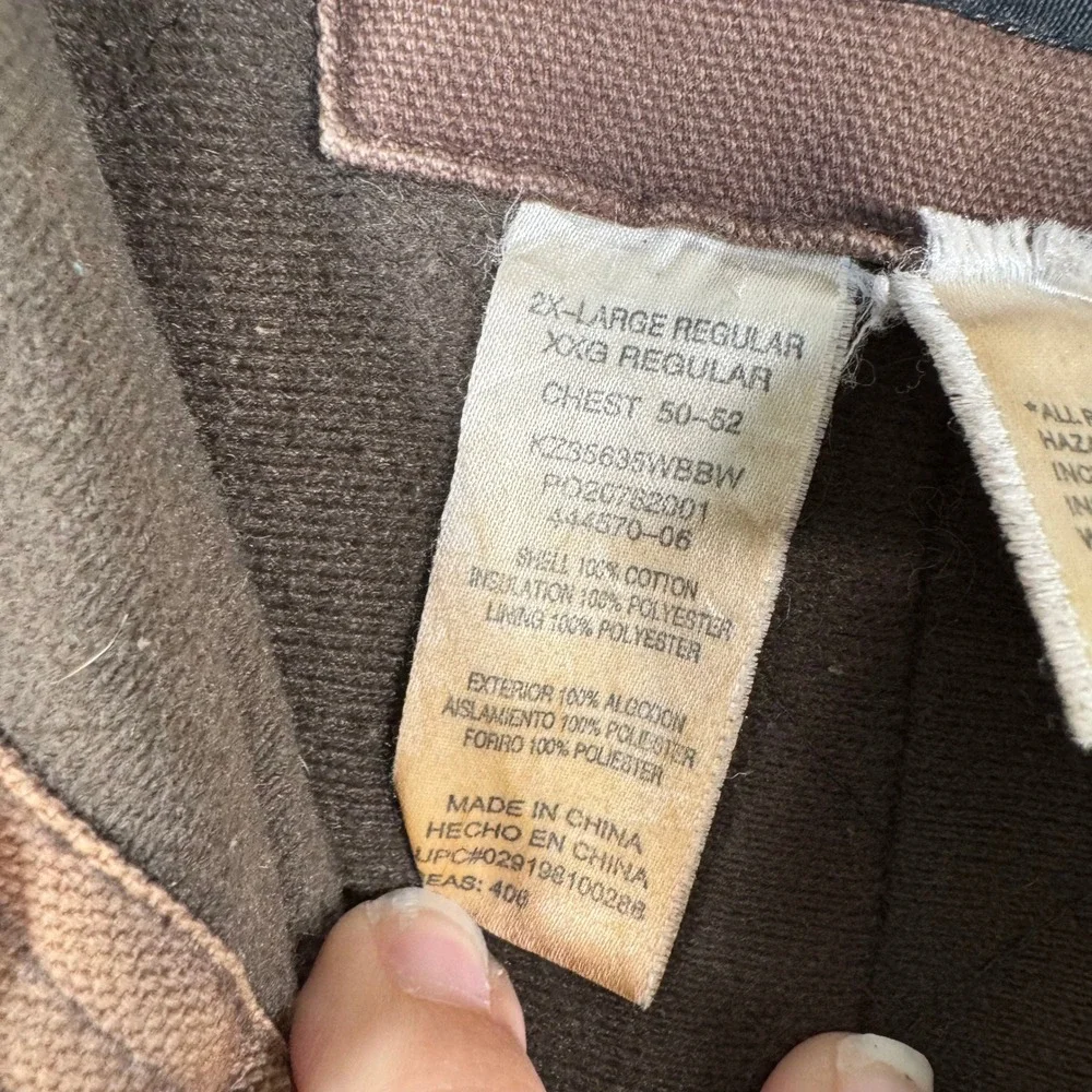 Vtg Walls Zero Zone Work Jacket‎ Mens 2XL Regular Brown Quilted Barn Coat Canvas